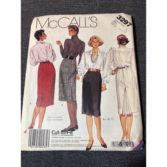 McCalls 3297 Womens Skirt Sewing Pattern Size 8 10 12 1987 Vintage Uncut - Picture 5 of 5
